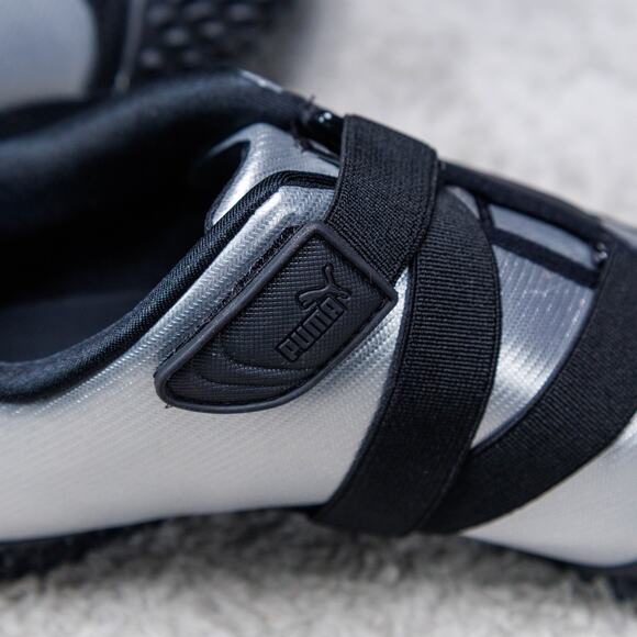 Puma Mostro Metal Silver Black Leather Sneakers Womens Size 10 Mens 8.5 - Picture 15 of 16